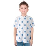 Polka Dots - Iceberg Blue on White Kid s Cotton Tee