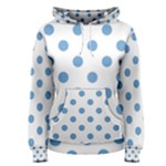 Polka Dots - Iceberg Blue on White Women s Pullover Hoodie