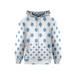 Polka Dots - Iceberg Blue on White Kid s Zipper Hoodie