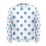 Polka Dots - Iceberg Blue on White Men s Sweatshirt