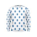 Polka Dots - Iceberg Blue on White Kid s Sweatshirt