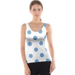 Polka Dots - Iceberg Blue on White Tank Top