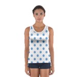 Polka Dots - Iceberg Blue on White Women s Sport Tank Top