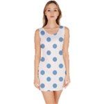 Polka Dots - Iceberg Blue on White Bodycon Dress