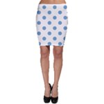 Polka Dots - Iceberg Blue on White Bodycon Skirt