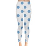 Polka Dots - Iceberg Blue on White Women s Leggings