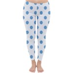 Polka Dots - Iceberg Blue on White Winter Leggings