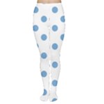Polka Dots - Iceberg Blue on White Women s Tights