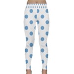 Polka Dots - Iceberg Blue on White Yoga Leggings