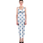 Polka Dots - Iceberg Blue on White OnePiece Catsuit