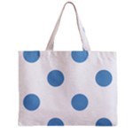 Polka Dots - Iceberg Blue on White Zipper Mini Tote Bag