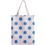 Polka Dots - Iceberg Blue on White Zipper Classic Tote Bag