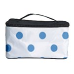 Polka Dots - Iceberg Blue on White Cosmetic Storage Case