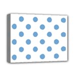 Polka Dots - Iceberg Blue on White Deluxe Canvas 14  x 11  (Stretched)