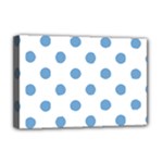 Polka Dots - Iceberg Blue on White Deluxe Canvas 18  x 12  (Stretched)