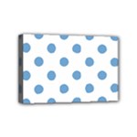 Polka Dots - Iceberg Blue on White Mini Canvas 6  x 4  (Stretched)