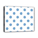 Polka Dots - Iceberg Blue on White Canvas 10  x 8  (Stretched)