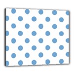 Polka Dots - Iceberg Blue on White Canvas 24  x 20  (Stretched)