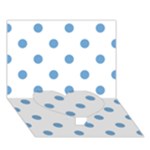 Polka Dots - Iceberg Blue on White Heart Bottom 3D Greeting Card (7x5)