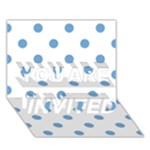 Polka Dots - Iceberg Blue on White YOU ARE INVITED 3D Greeting Card (7x5)