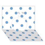 Polka Dots - Iceberg Blue on White Apple 3D Greeting Card (7x5)