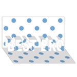 Polka Dots - Iceberg Blue on White BEST BRO 3D Greeting Card (8x4)