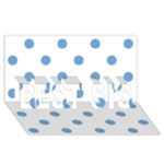 Polka Dots - Iceberg Blue on White BEST SIS 3D Greeting Card (8x4)