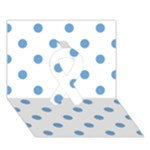 Polka Dots - Iceberg Blue on White Ribbon 3D Greeting Card (7x5)