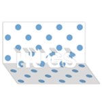 Polka Dots - Iceberg Blue on White HUGS 3D Greeting Card (8x4)