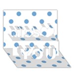 Polka Dots - Iceberg Blue on White Miss You 3D Greeting Card (7x5)