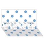 Polka Dots - Iceberg Blue on White ENGAGED 3D Greeting Card (8x4)