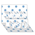 Polka Dots - Iceberg Blue on White THANK YOU 3D Greeting Card (7x5)