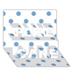Polka Dots - Iceberg Blue on White TAKE CARE 3D Greeting Card (7x5)