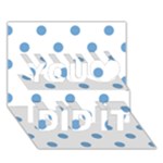 Polka Dots - Iceberg Blue on White You Did It 3D Greeting Card (7x5)