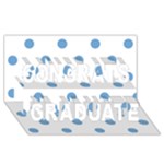 Polka Dots - Iceberg Blue on White Congrats Graduate 3D Greeting Card (8x4)