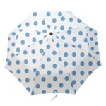 Polka Dots - Iceberg Blue on White Folding Umbrella