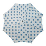Polka Dots - Iceberg Blue on White Golf Umbrella