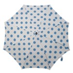 Polka Dots - Iceberg Blue on White Hook Handle Umbrella (Medium)