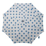 Polka Dots - Iceberg Blue on White Hook Handle Umbrella (Small)