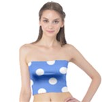 Polka Dots - White on Cornflower Blue Tube Top