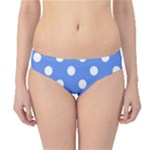 Polka Dots - White on Cornflower Blue Hipster Bikini Bottoms