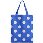 Polka Dots - White on Cornflower Blue Zipper Classic Tote Bag