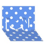 Polka Dots - White on Cornflower Blue I Love You 3D Greeting Card (7x5)