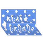 Polka Dots - White on Cornflower Blue Best Friends 3D Greeting Card (8x4)