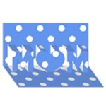 Polka Dots - White on Cornflower Blue MOM 3D Greeting Card (8x4)