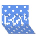 Polka Dots - White on Cornflower Blue BOY 3D Greeting Card (7x5)