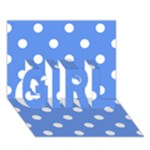 Polka Dots - White on Cornflower Blue GIRL 3D Greeting Card (7x5)