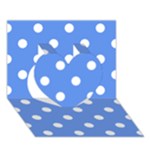 Polka Dots - White on Cornflower Blue Heart 3D Greeting Card (7x5)