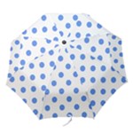 Polka Dots - Cornflower Blue on White Folding Umbrella