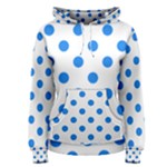 Polka Dots - Dodger Blue on White Women s Pullover Hoodie
